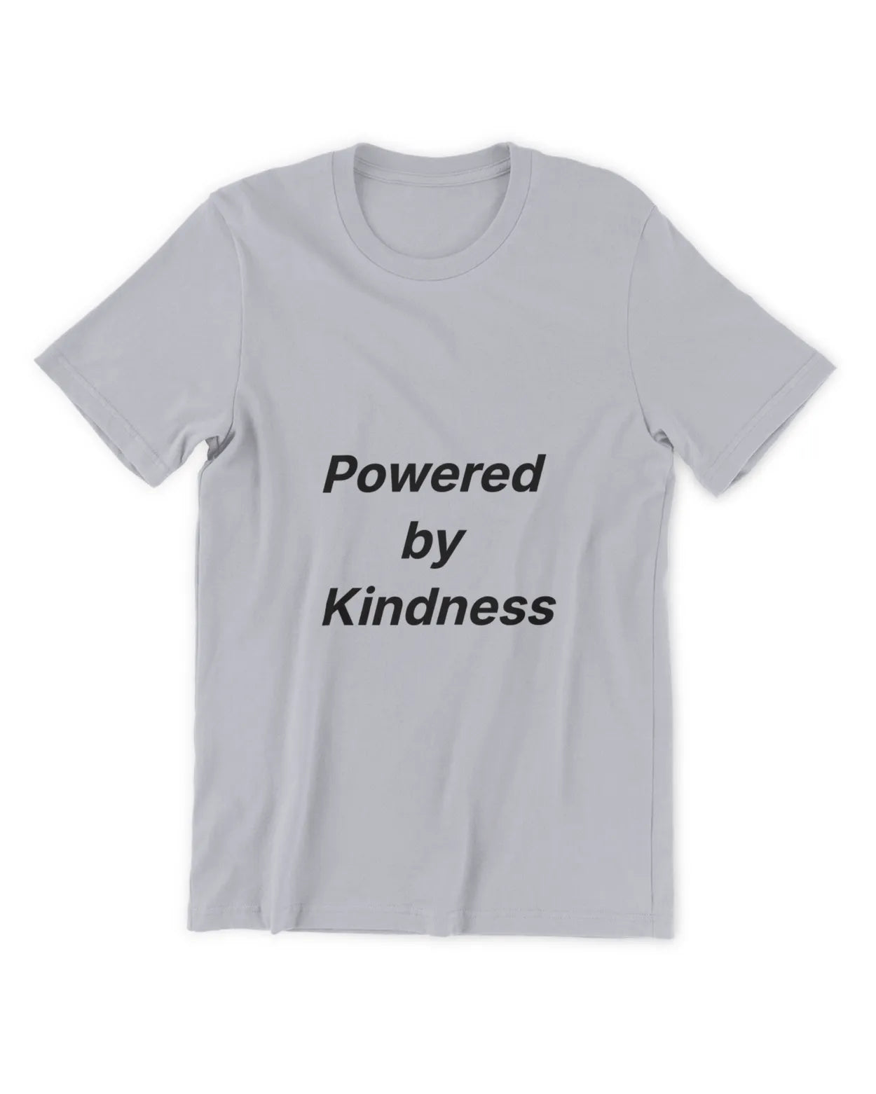 Sport grey crew-neck T-shirt with black motivational slogan on the front