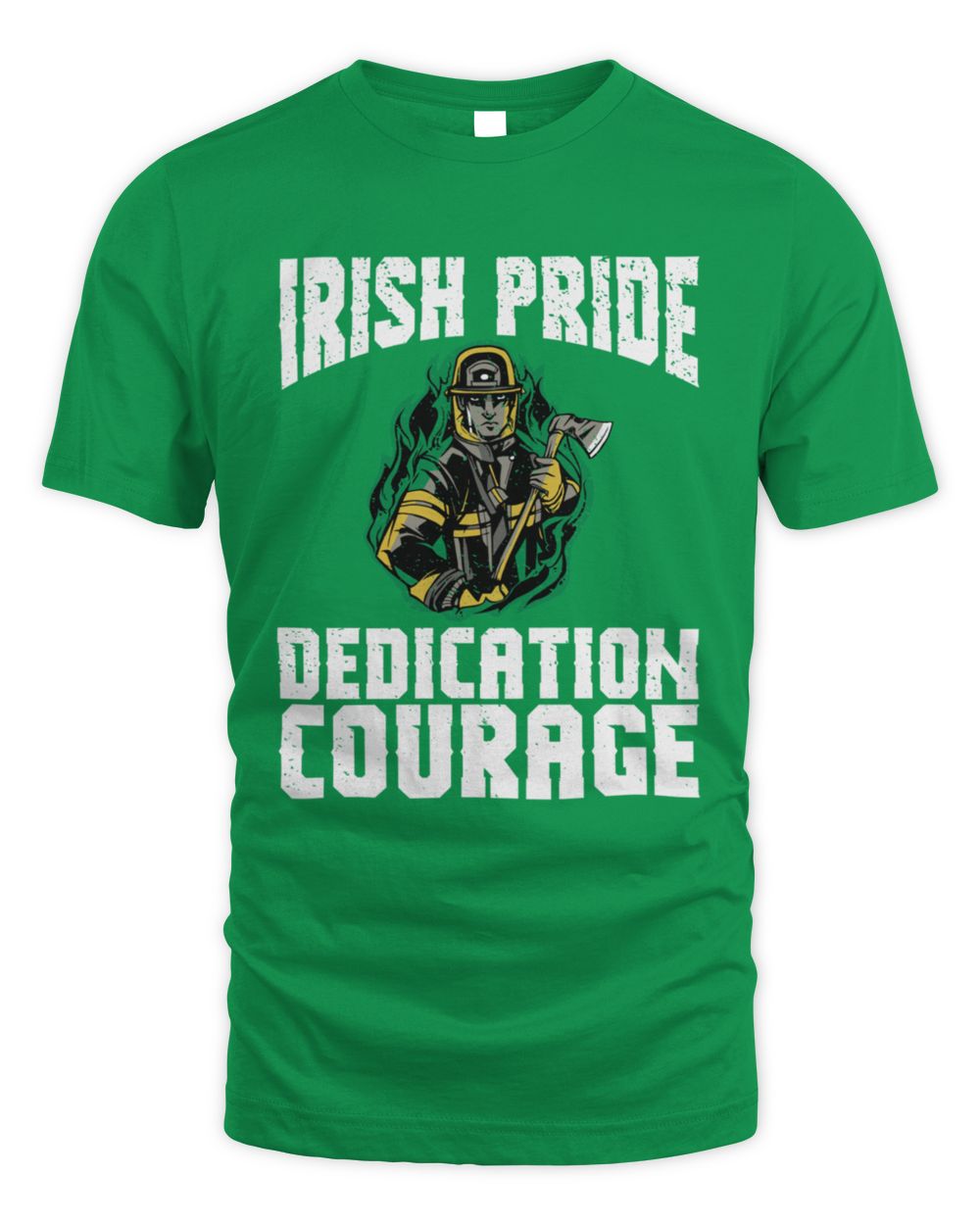 Irish green St. Patrick's Day graphic T-shirt with Irish Pride Dedication Courage print