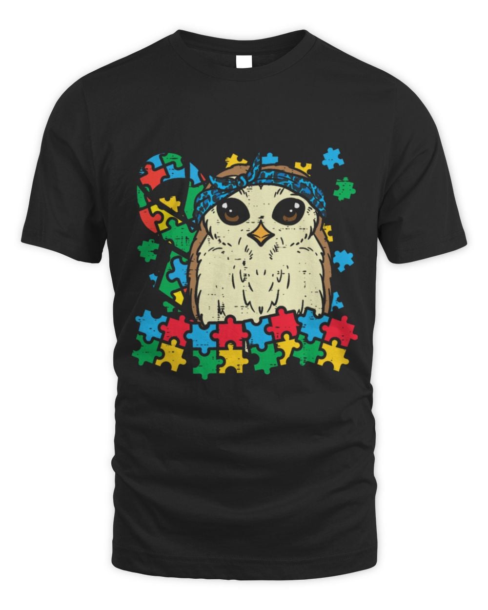 Funny Autism Awareness Owl Pet Leopard Bandana Puzzle Cute Autism Awareness Girls Women