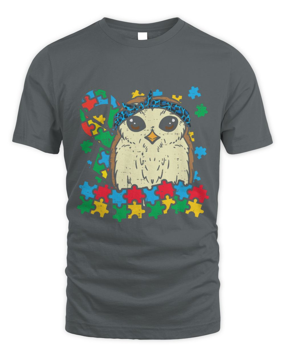Funny Autism Awareness Owl Pet Leopard Bandana Puzzle Cute Autism Awareness Girls Women