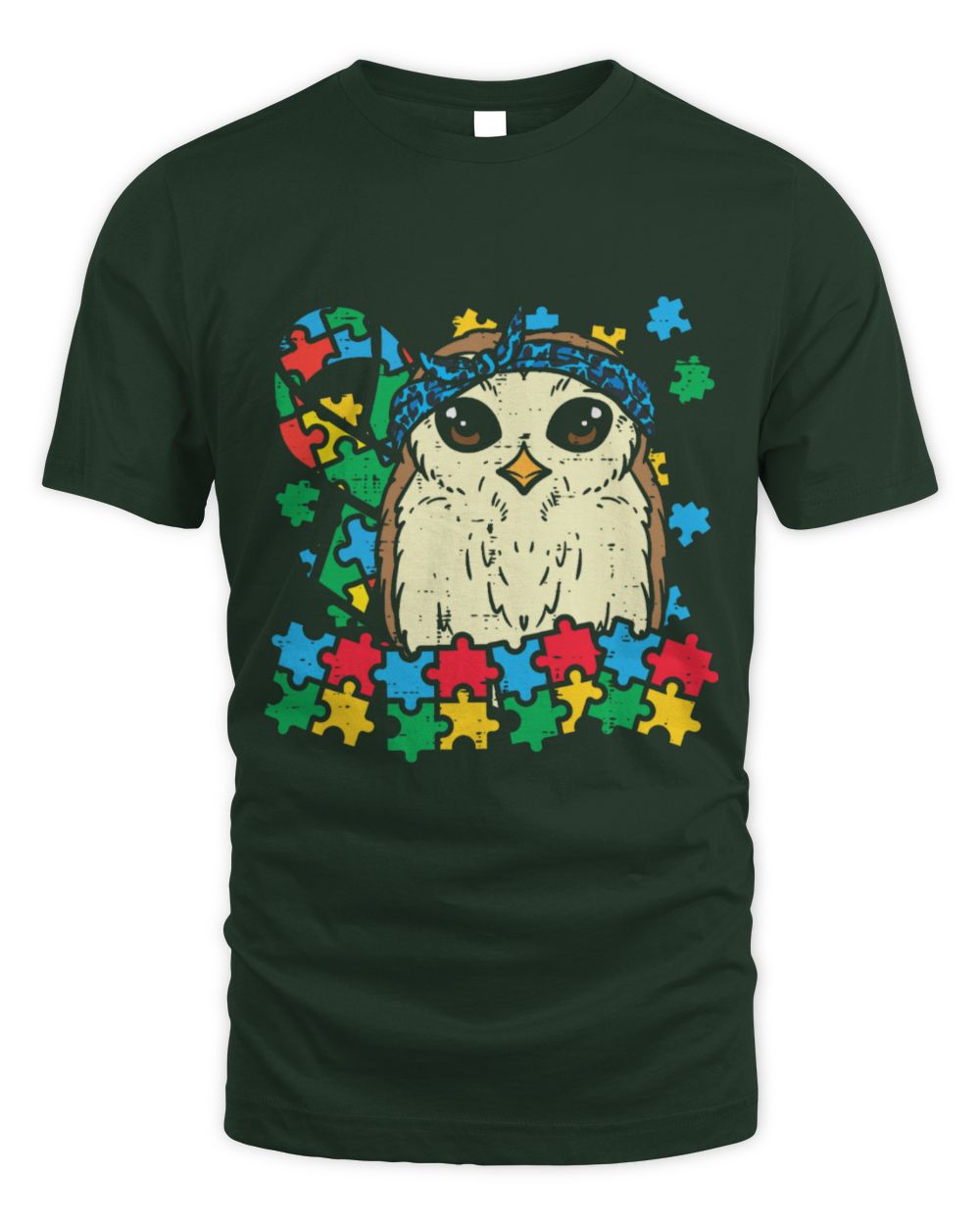 Funny Autism Awareness Owl Pet Leopard Bandana Puzzle Cute Autism Awareness Girls Women