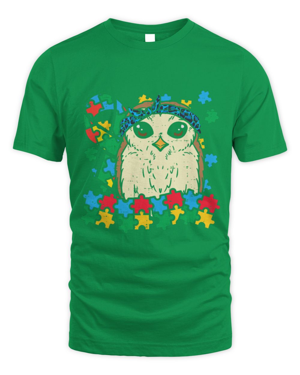 Funny Autism Awareness Owl Pet Leopard Bandana Puzzle Cute Autism Awareness Girls Women