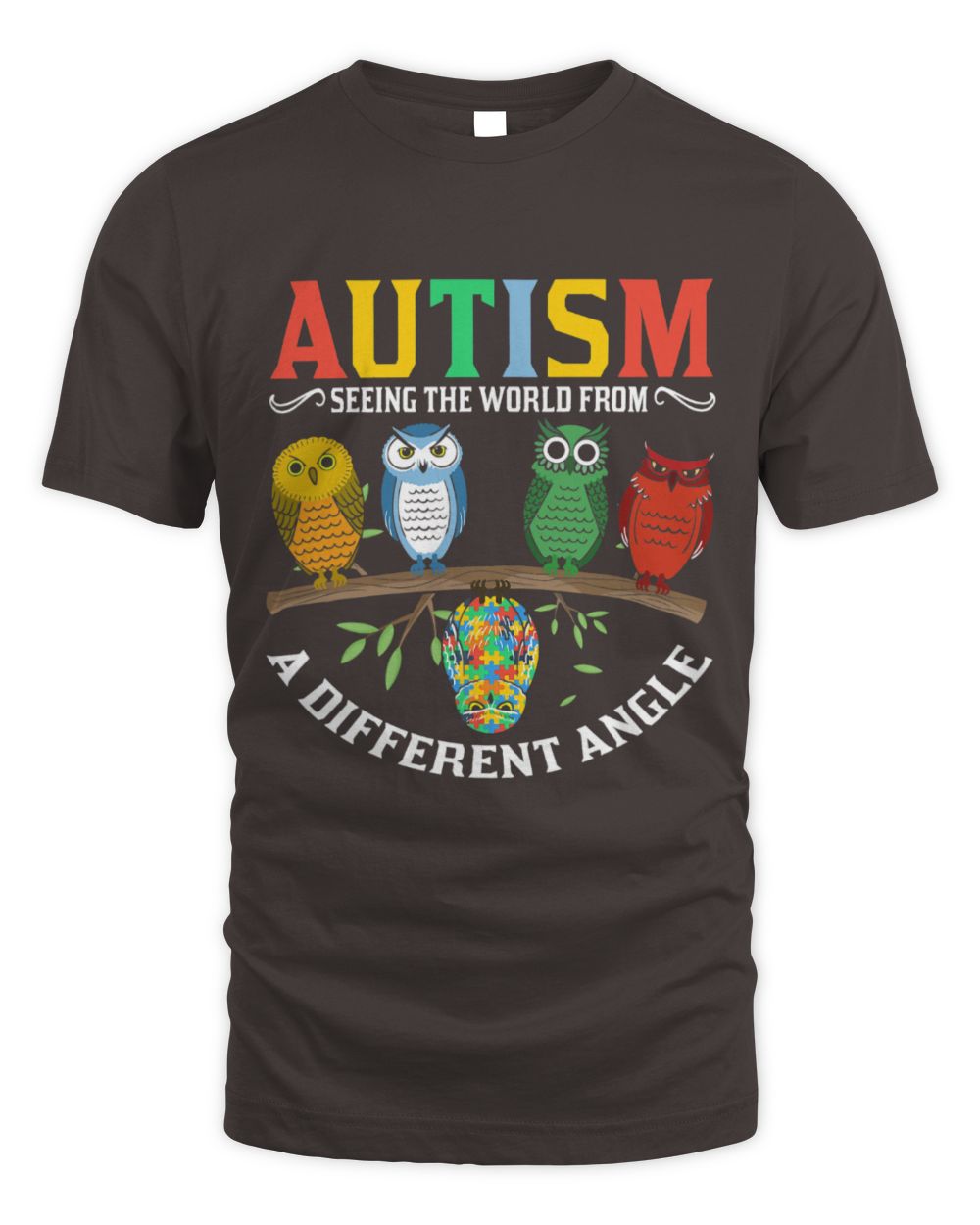 Funny Autism Awareness Owl Color Puzzles Autism Awareness tee Kids Men Women