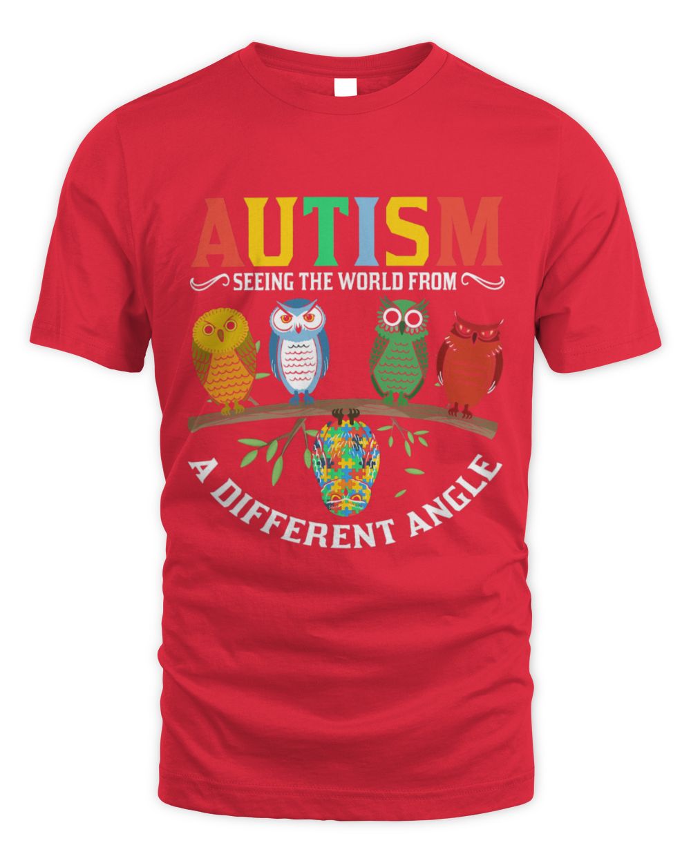 Funny Autism Awareness Owl Color Puzzles Autism Awareness tee Kids Men Women