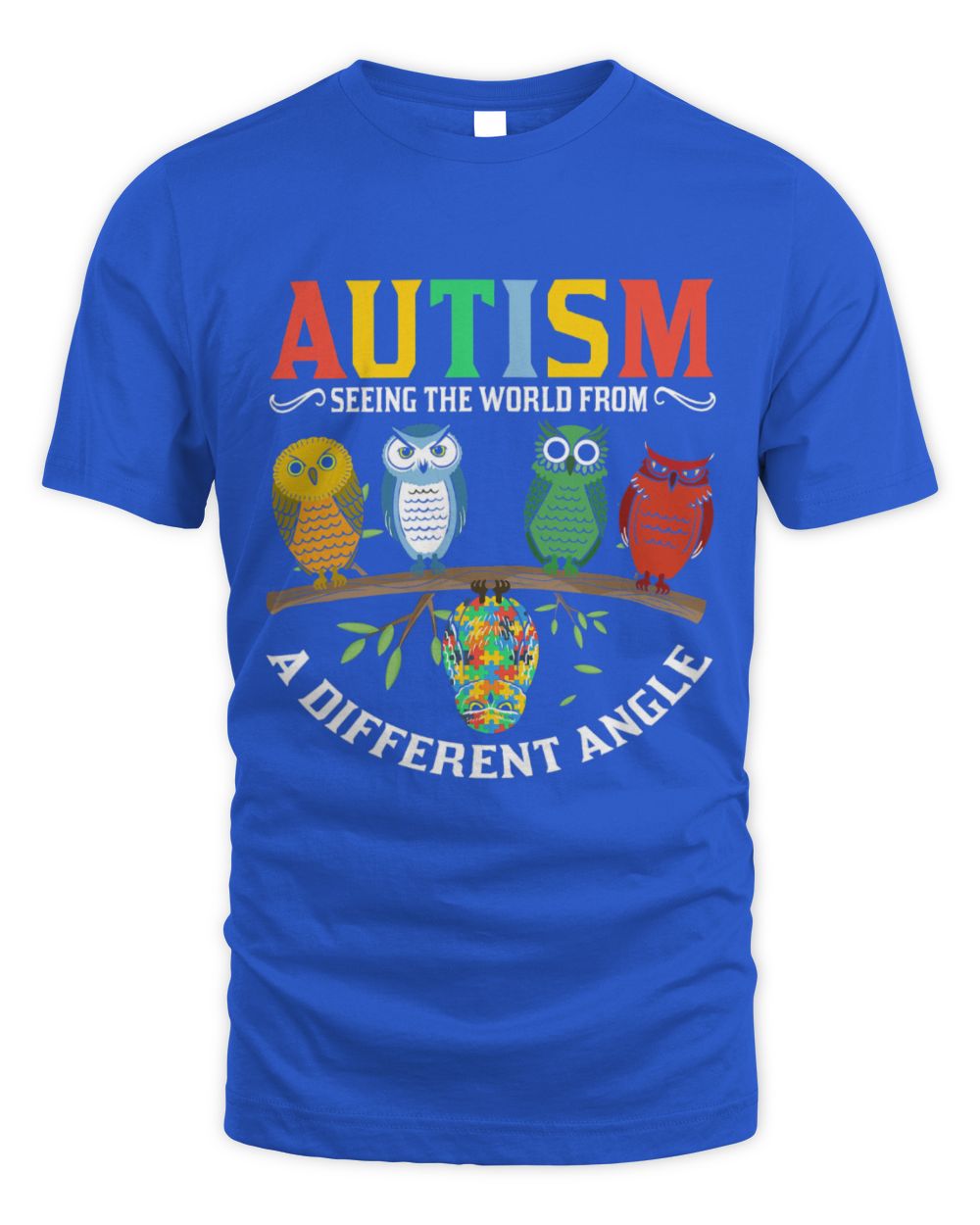Funny Autism Awareness Owl Color Puzzles Autism Awareness tee Kids Men Women
